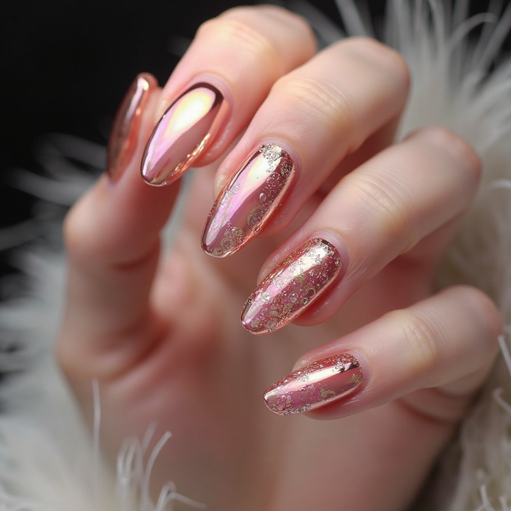 Acrylic Almond with Full Chrome