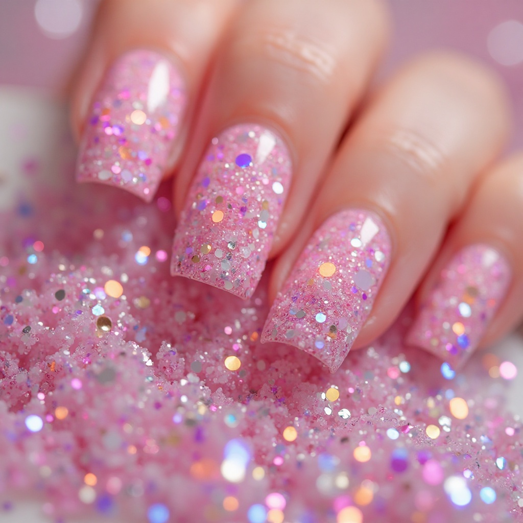 Baby Pink with Iridescent Flakes
