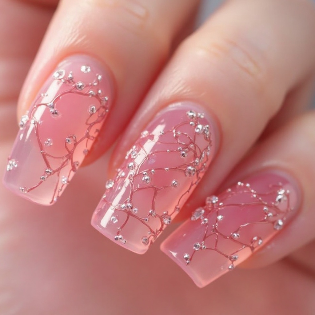 Blush Pink Glass Nails