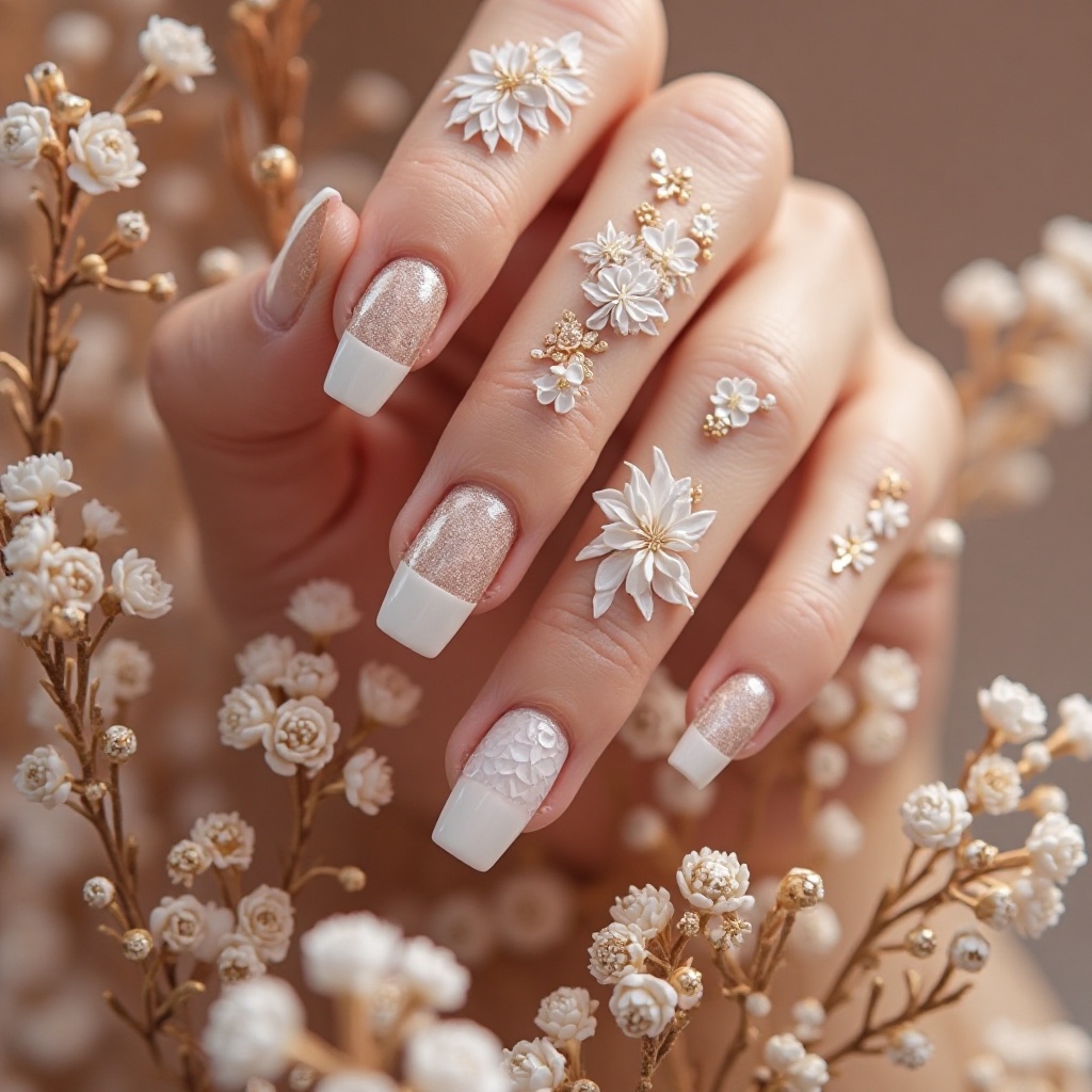 Champagne Gold with White Accents