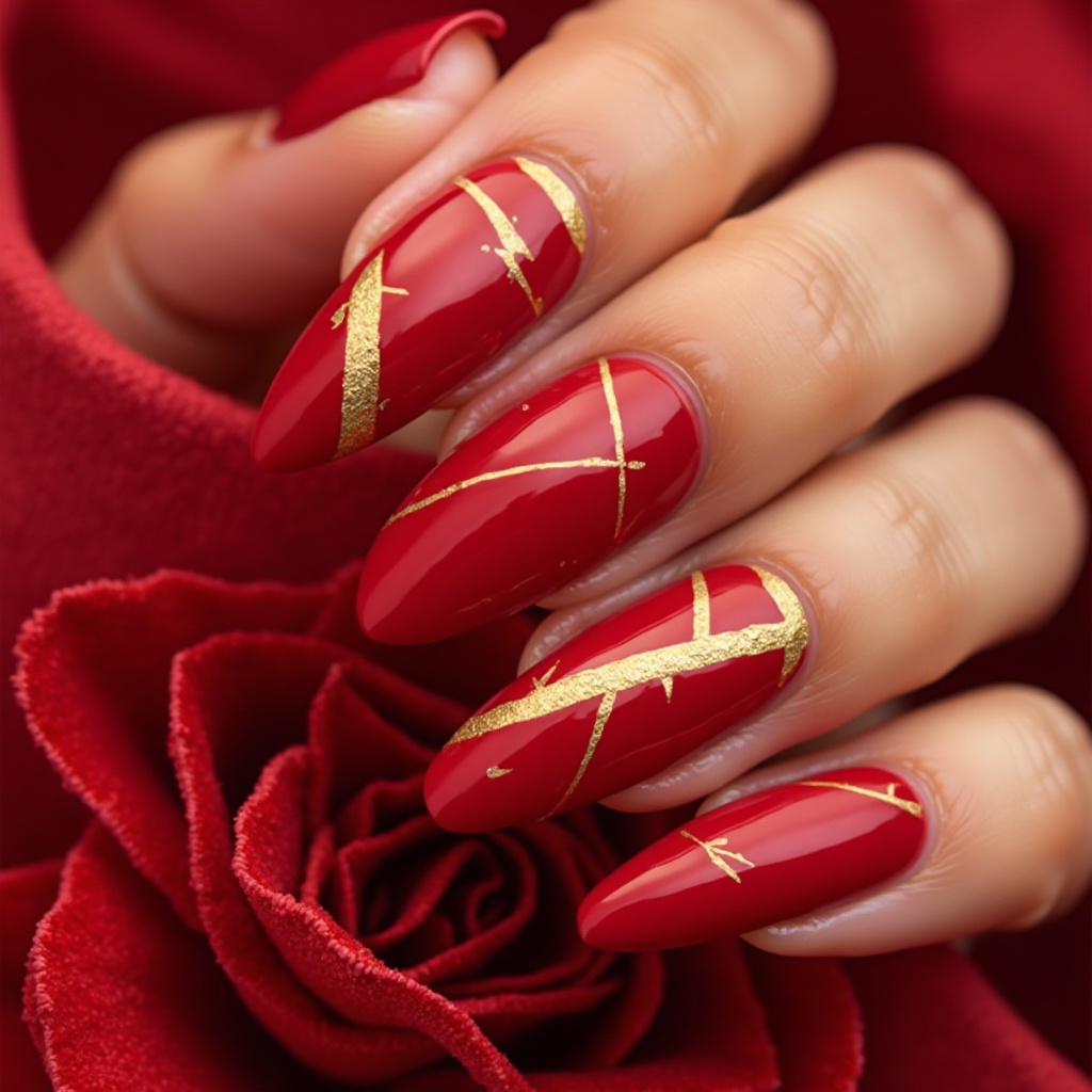Classic Red with Gold Striping Tape Accent