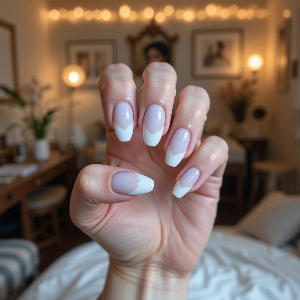 French Tips with Gray Twist