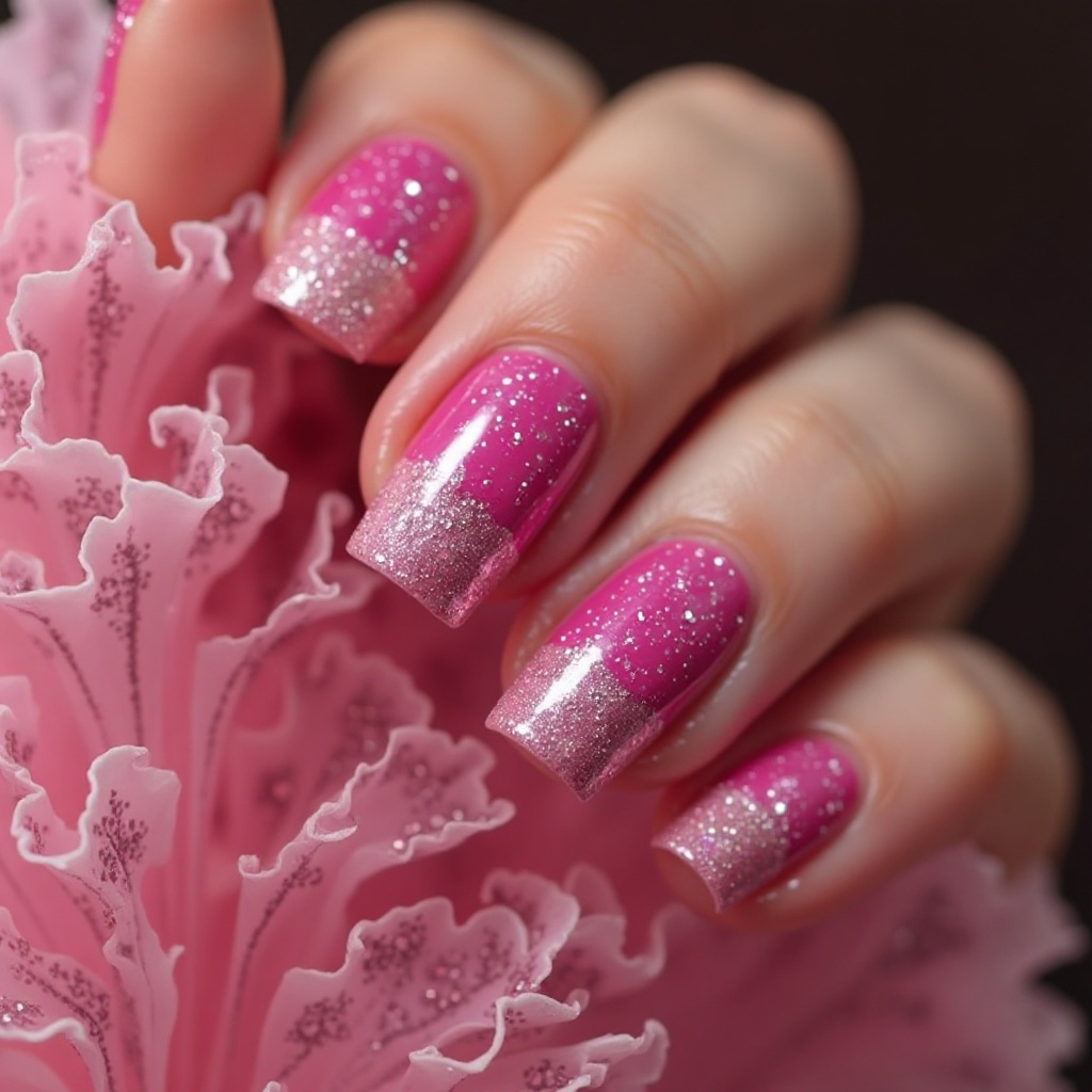 Hot Pink Chrome Half-Moon Design