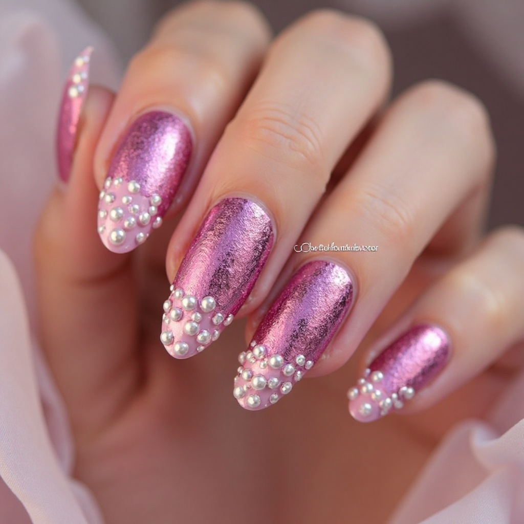 Hot Pink Chrome Nails