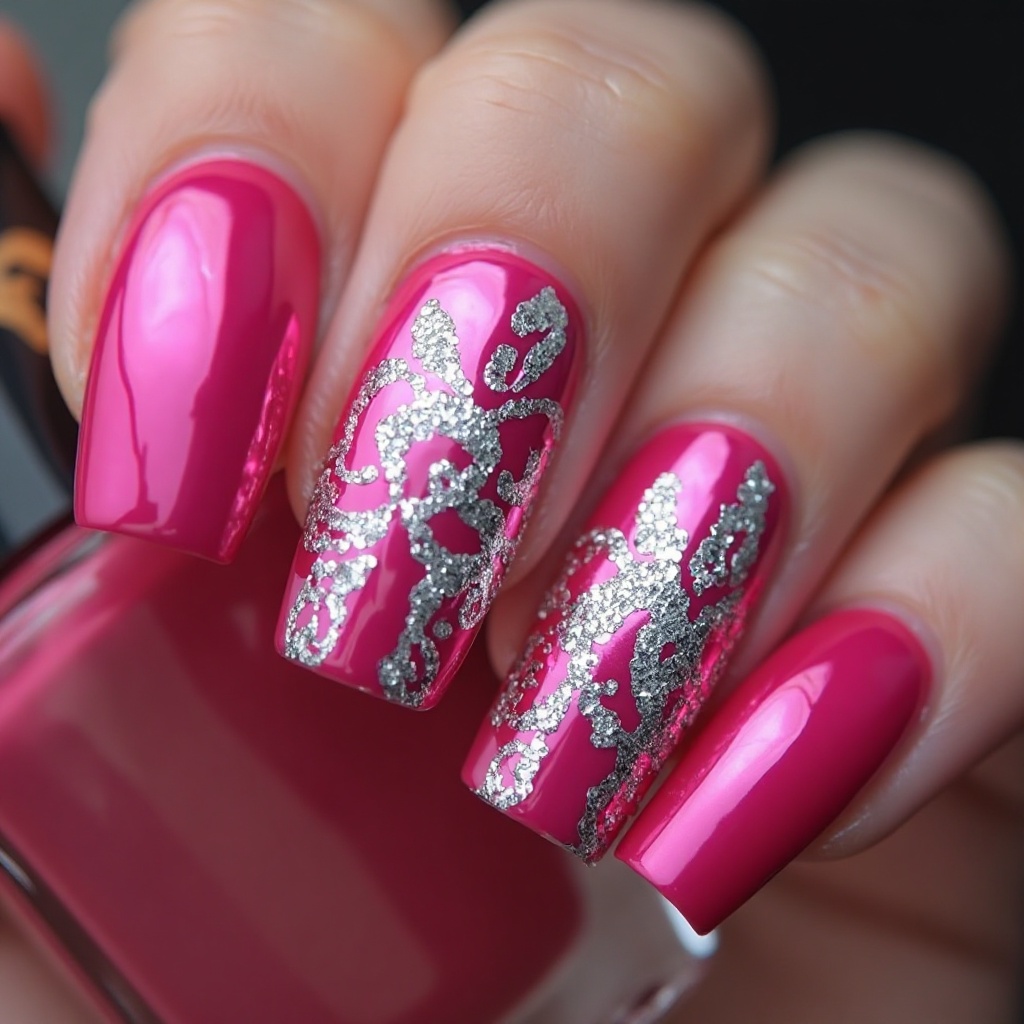 Hot Pink Chrome with Silver Accents