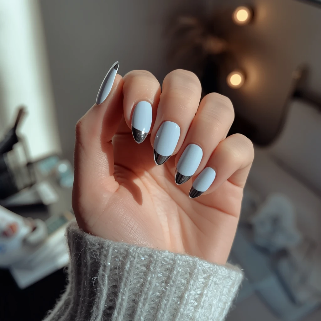 Icy Blue with Chrome Tips