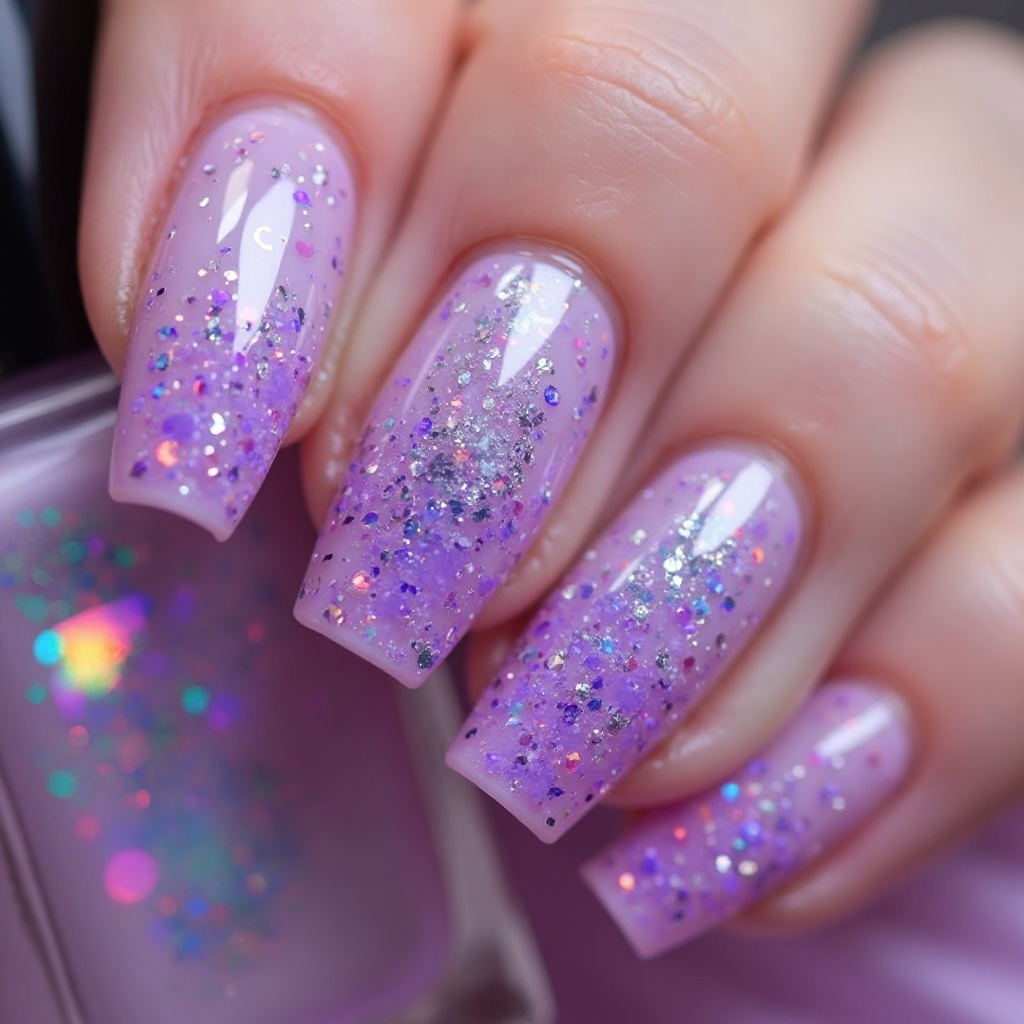 Lavender Jelly with Holographic Flakes
