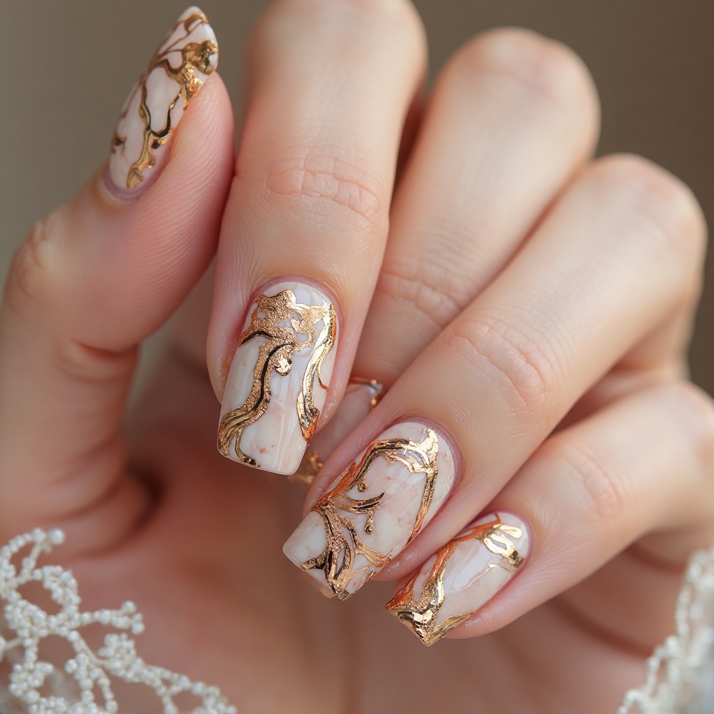 Nude Marble with Rose Gold Veining
