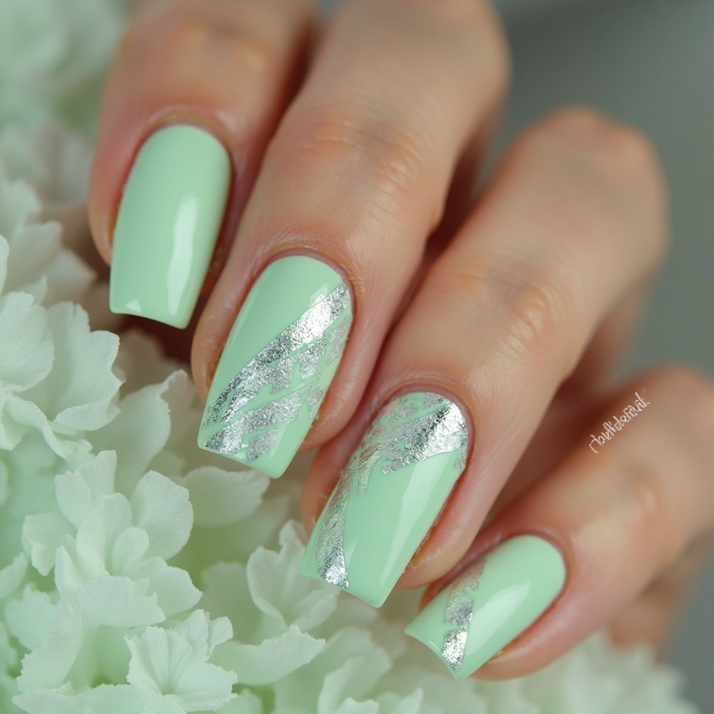 Pistachio with Silver Striping Tape