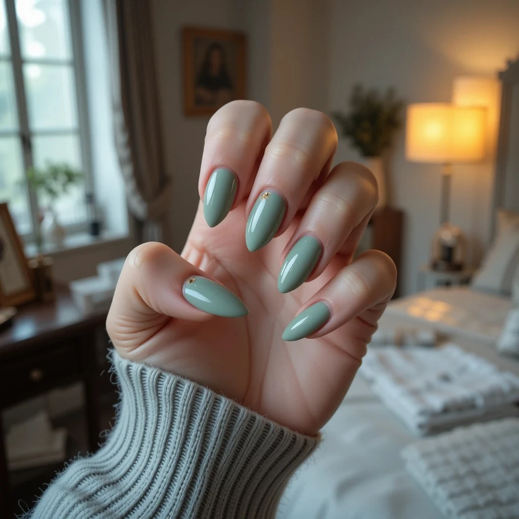 Sage Green with Gold Accent