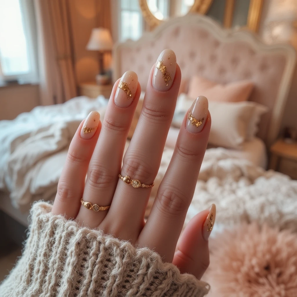 Sandy Nude with Gold Foil