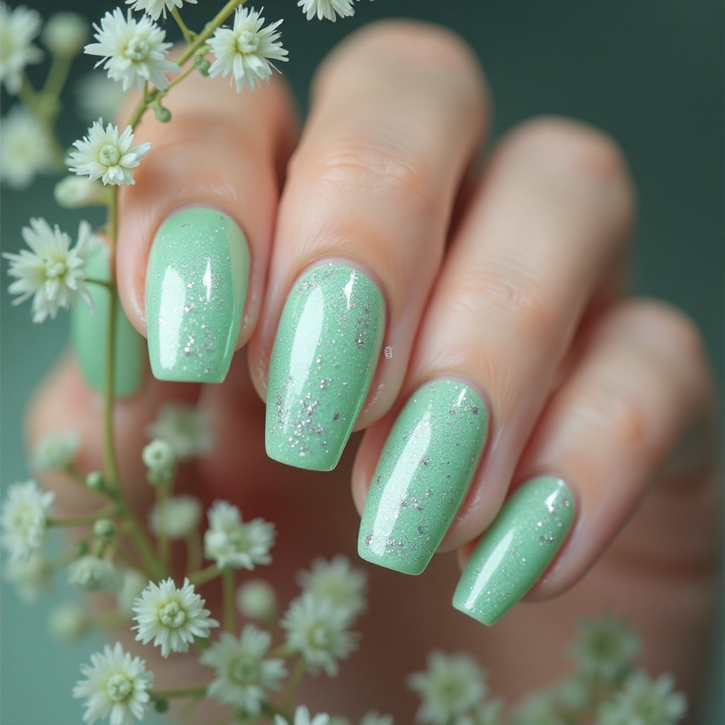 Pastel Green Nails