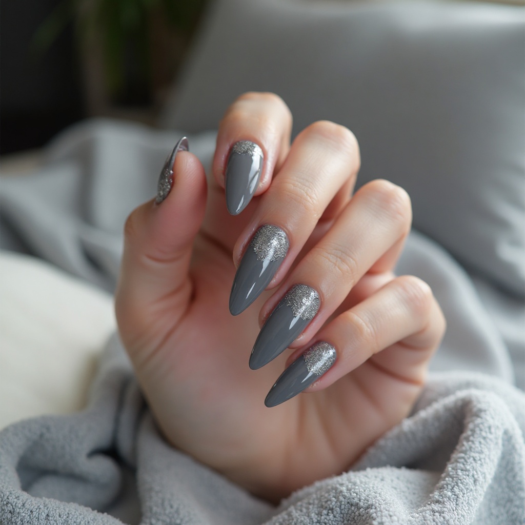 Slate Gray with Silver Shimmer