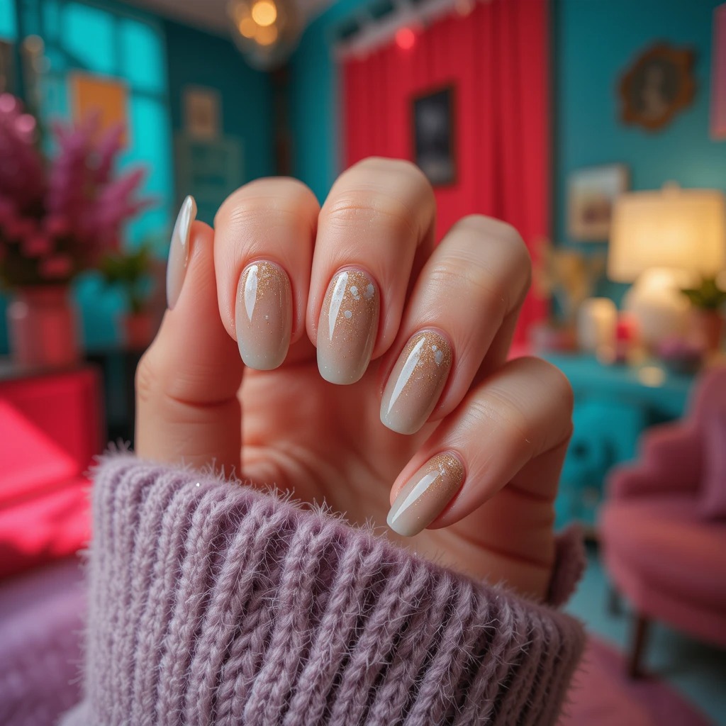 Taupe with Gold Shimmer