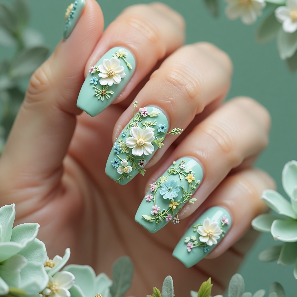 Textured Mint Garden