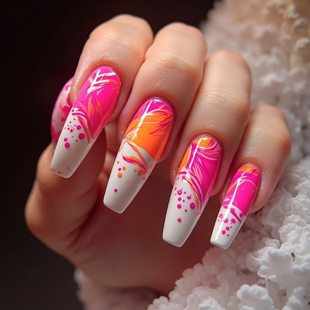 Neon Grapefruit Abstract