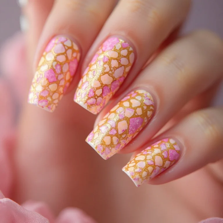 Pink and yellow nails
