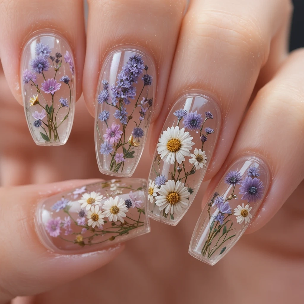 Clear Acrylic with Pressed Flower Encapsulation