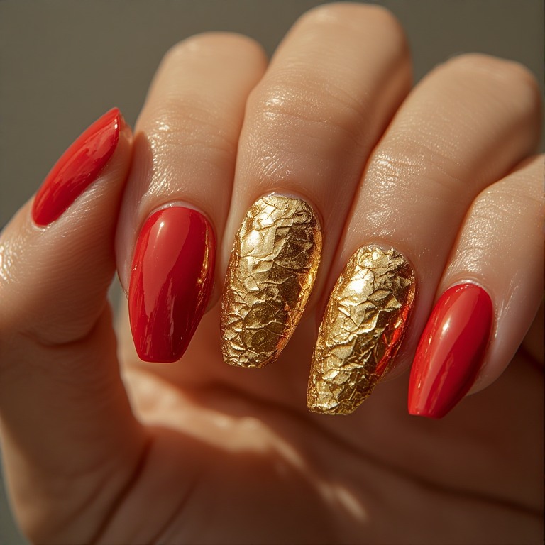 Fire Red with Gold Flake Accent