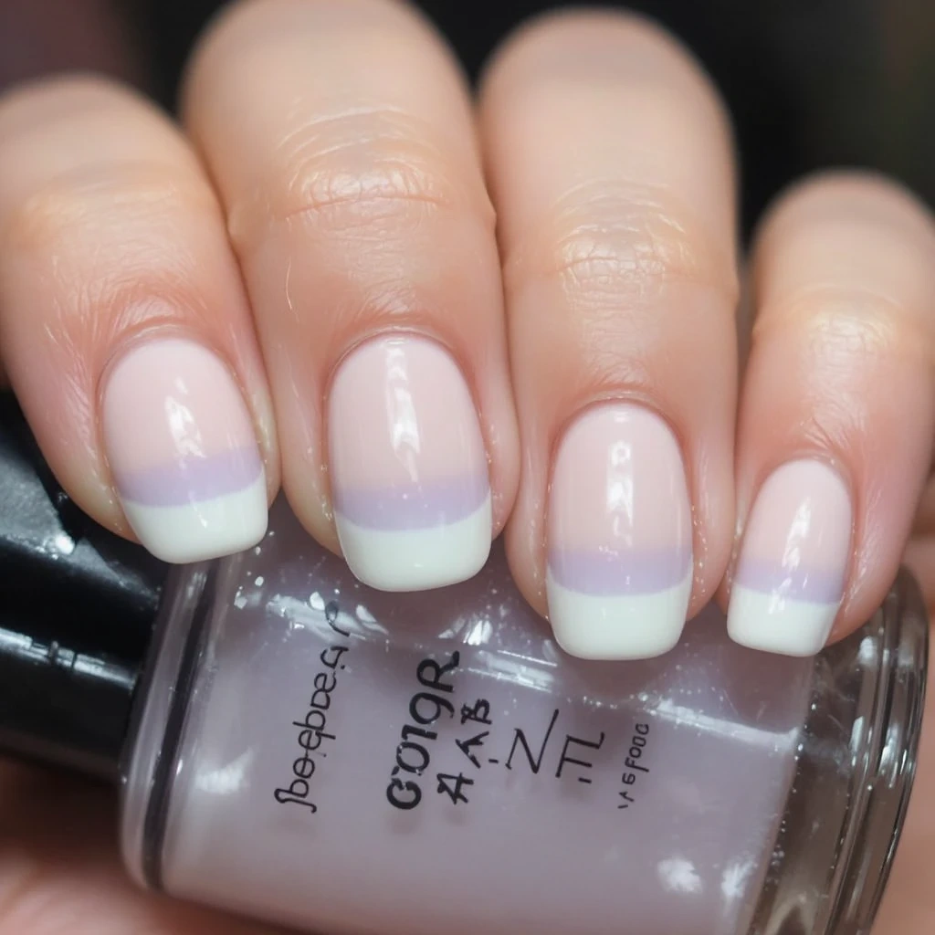 French Almond with Lilac Ombré Base