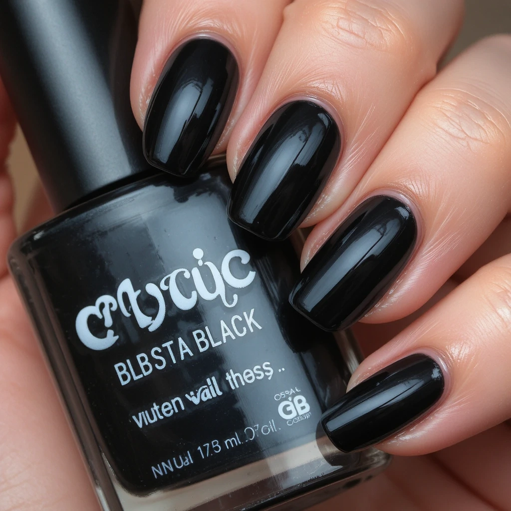 Glossy Black Nails