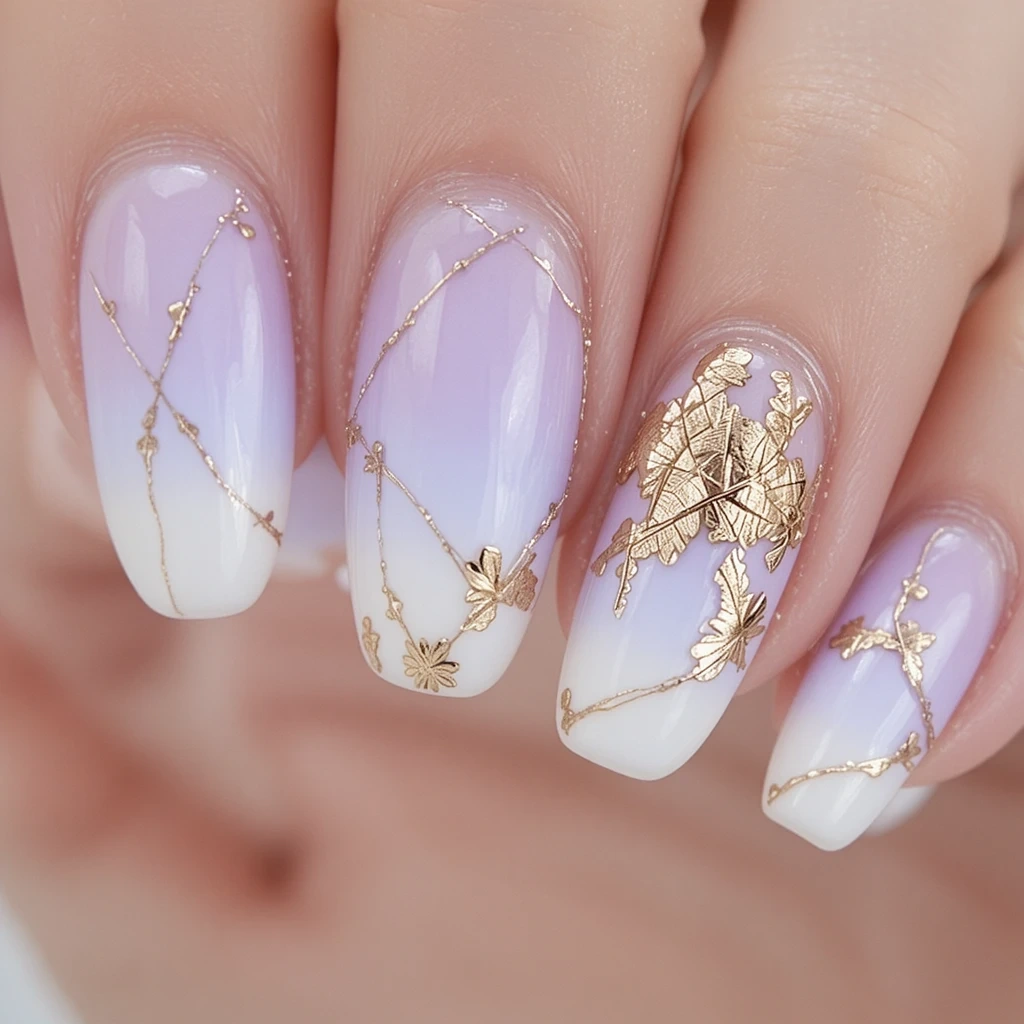 Lavender Ombré with Gold Leaf