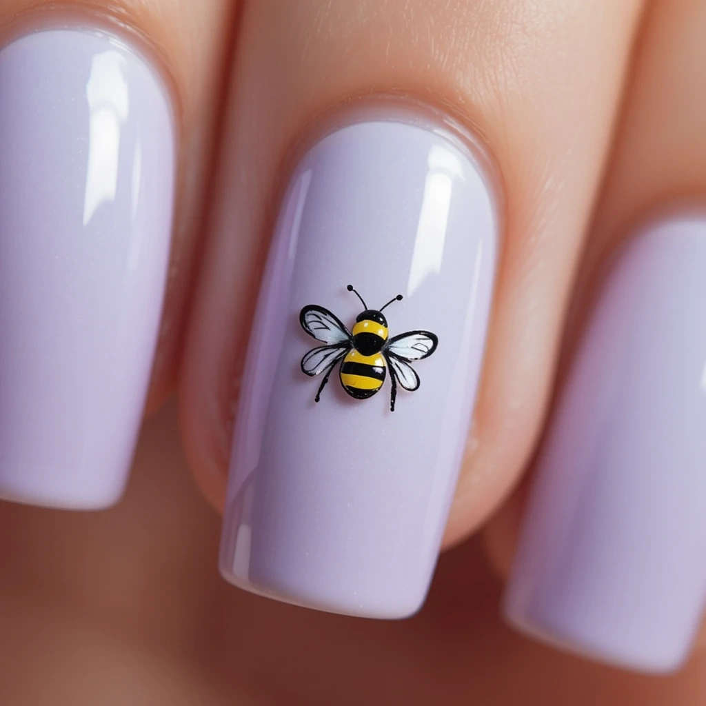 Lilac with Tiny Bumble Bee Accent