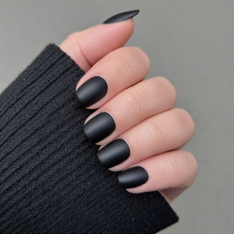 Matte Black Nails