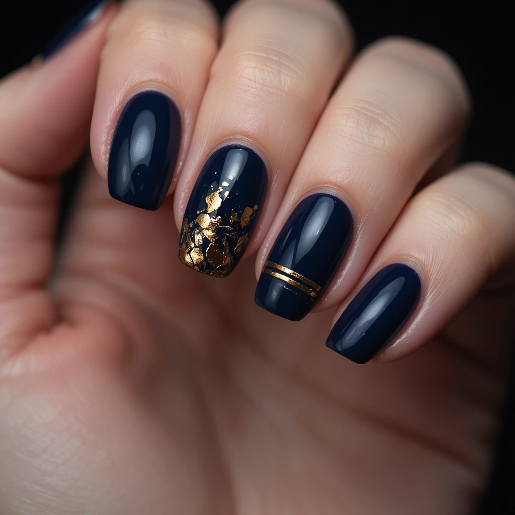 Midnight Navy with Gold Accents