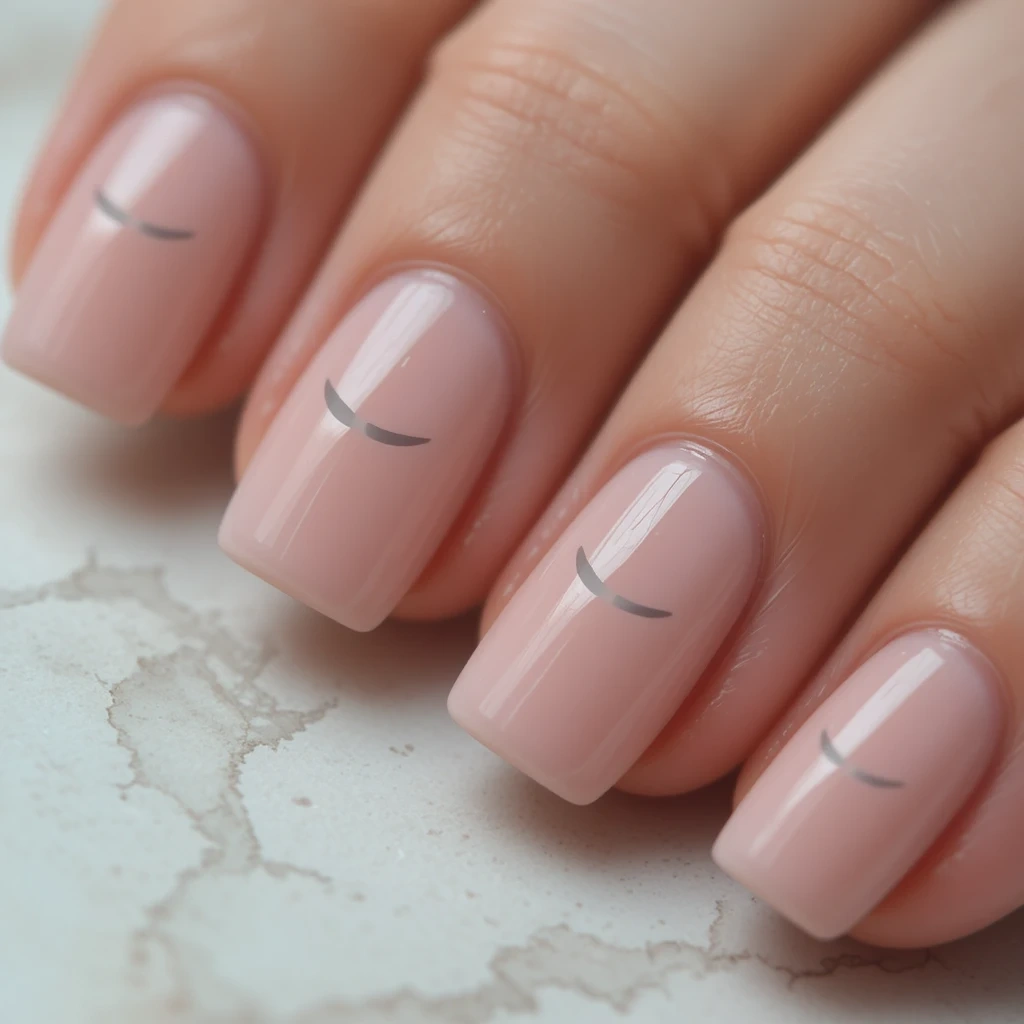 Negative Space Half-Moon in Blush