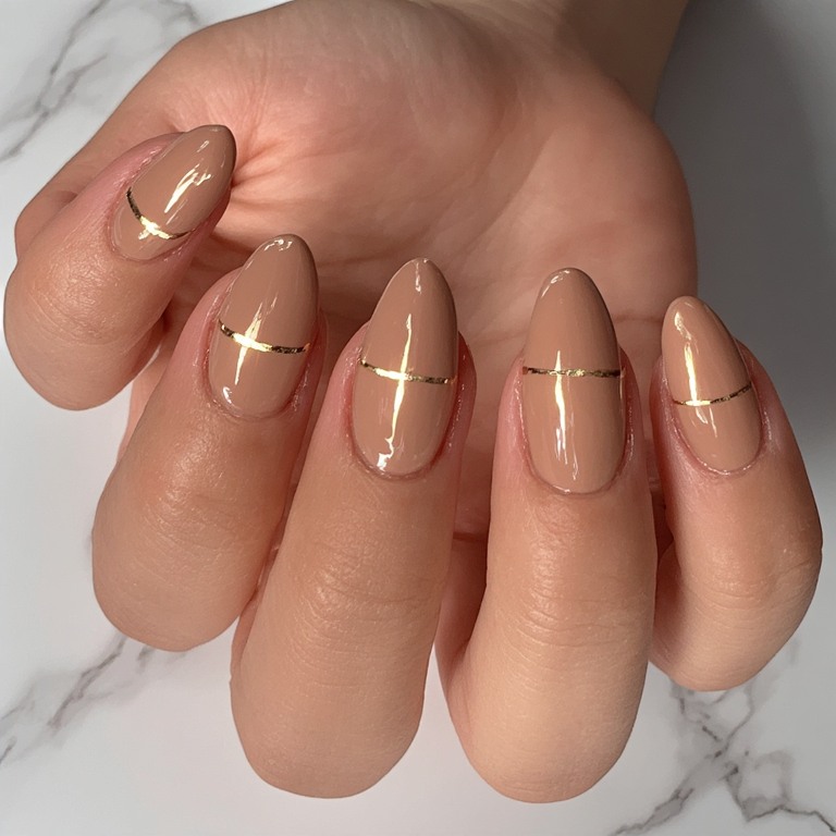 Nude with Thin Gold Line