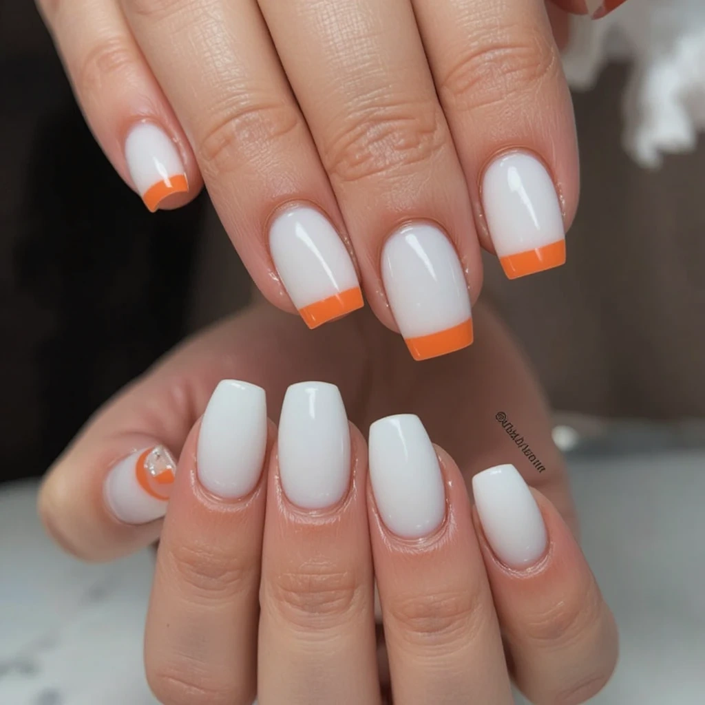 Orange French Tips