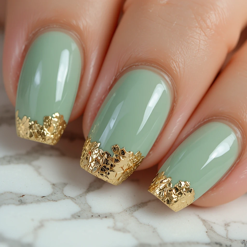 Pistachio Green with Gold Foil