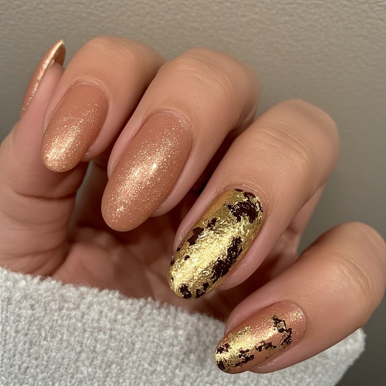 Solid Champagne with Gold Foil Accent