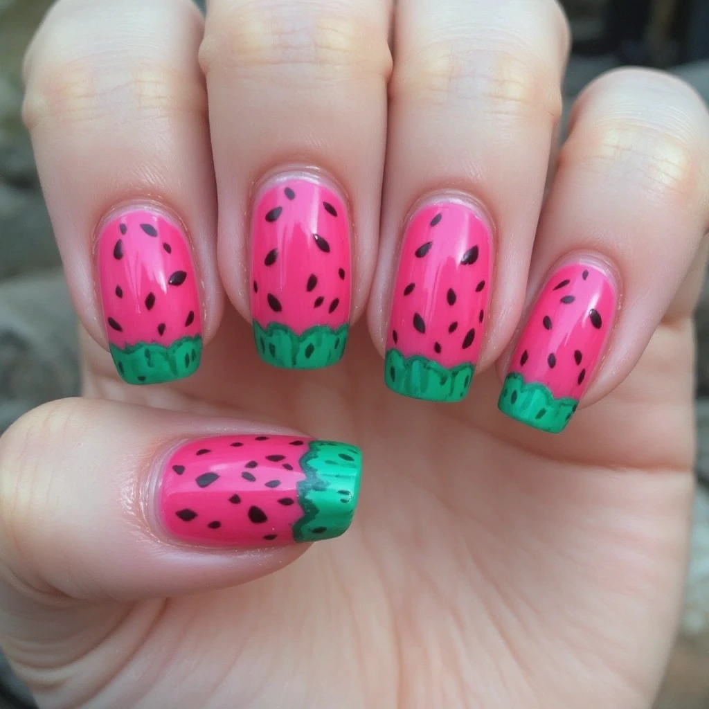 Watermelon Nails