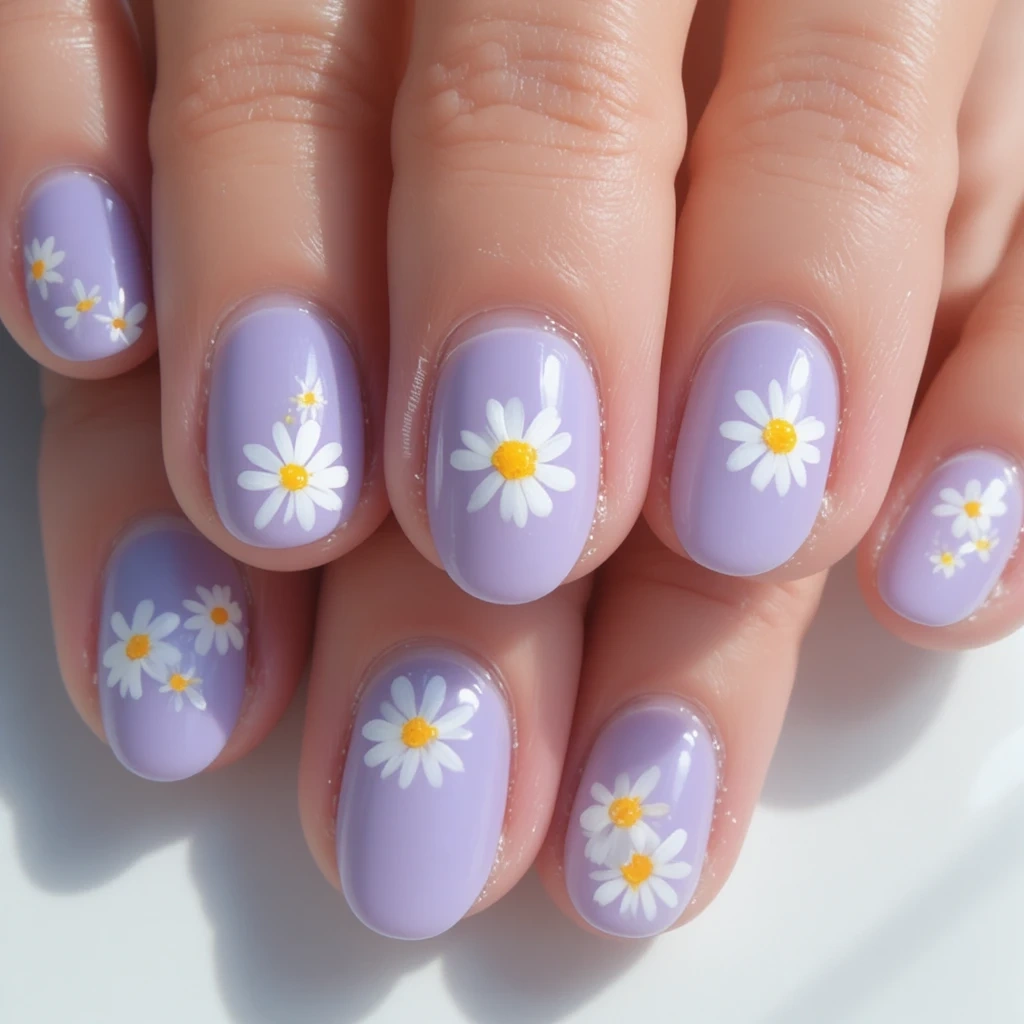 White Daisy on Lavender