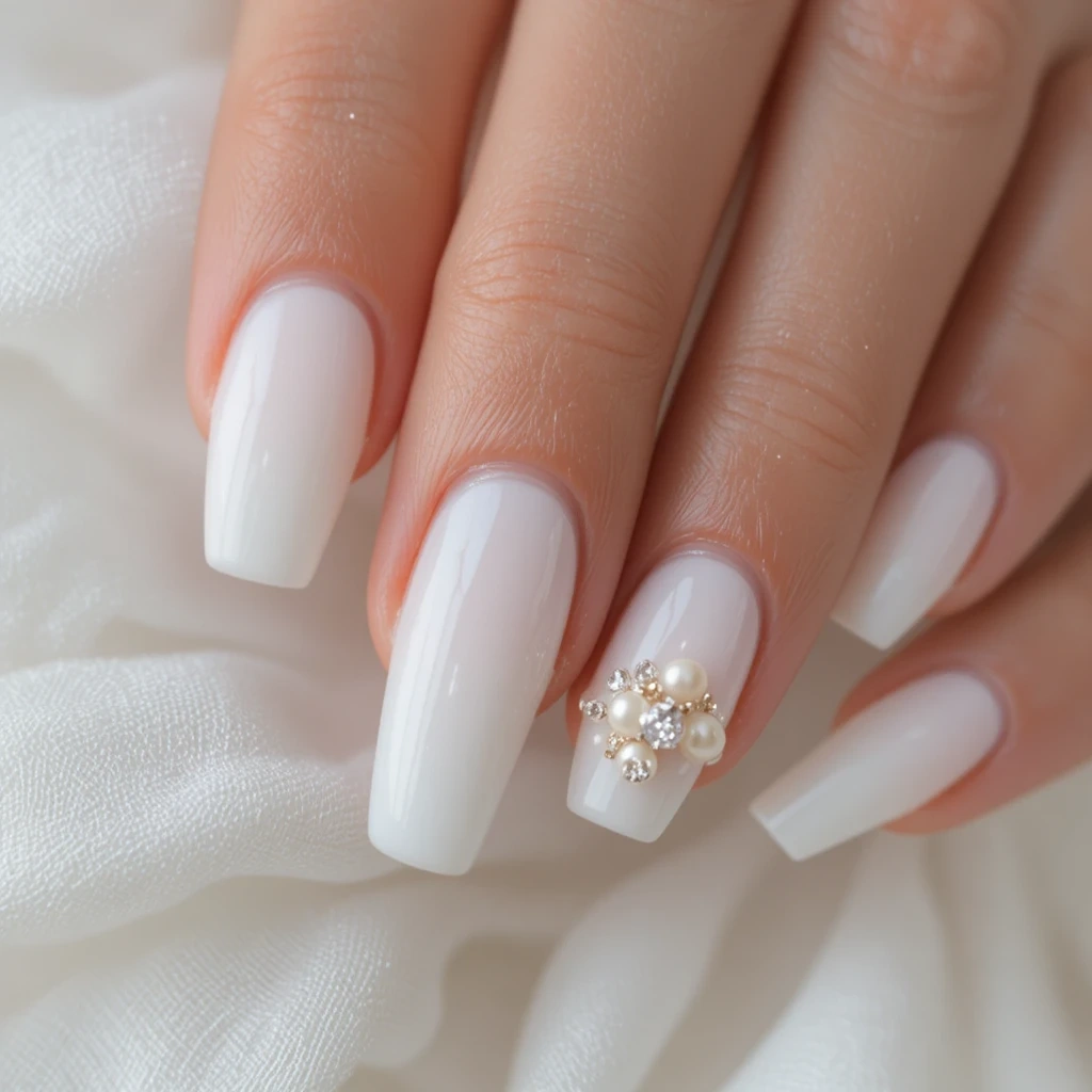 White with Pearls and Rhinestones