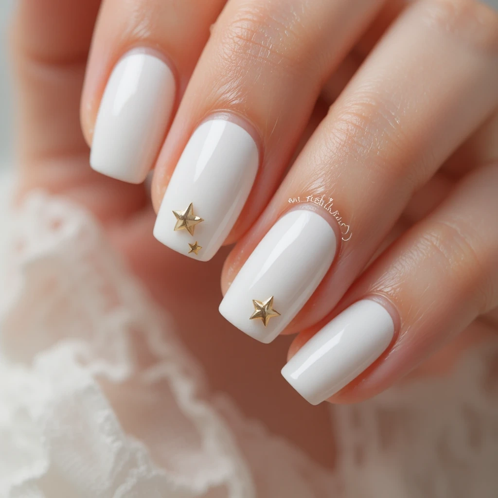 White with Tiny Star Accents