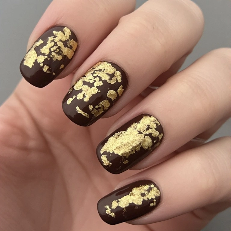 Gold Foil on Dark Brown