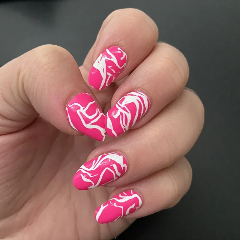 Hot Pink Marble Swirl