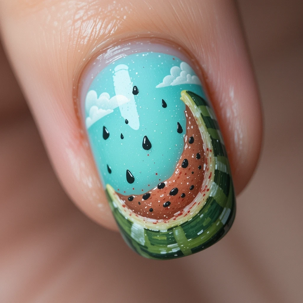 Painted Watermelon Slice Scene