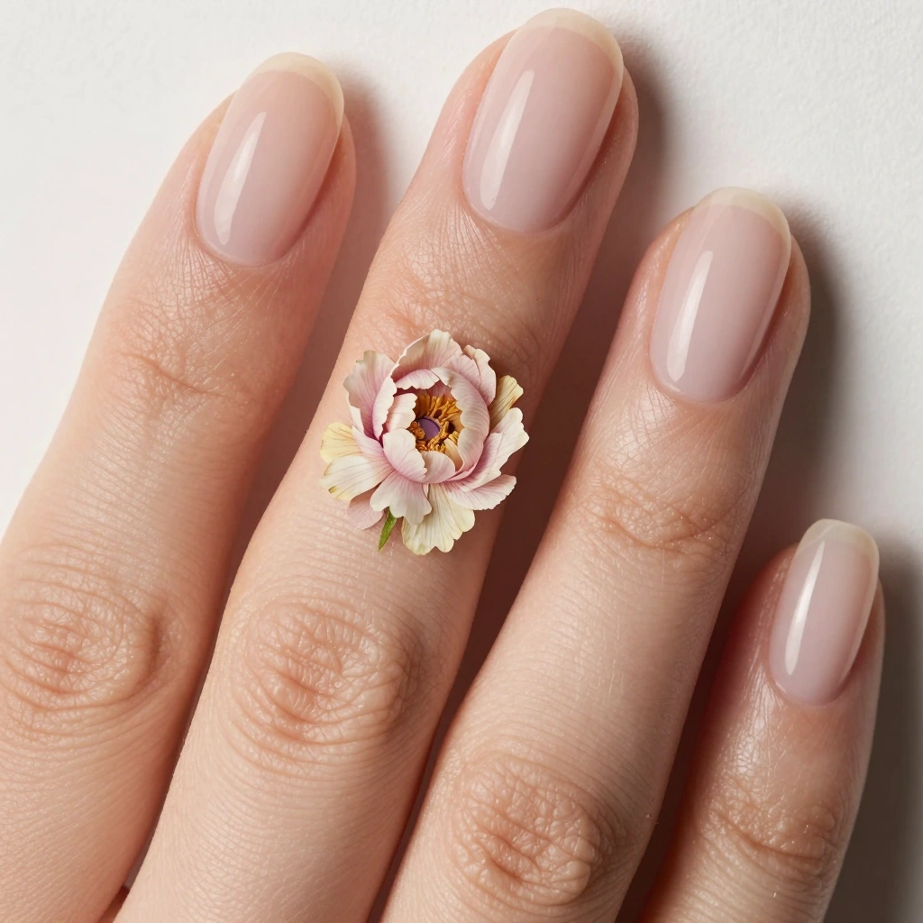 Pressed Peony, One Nail