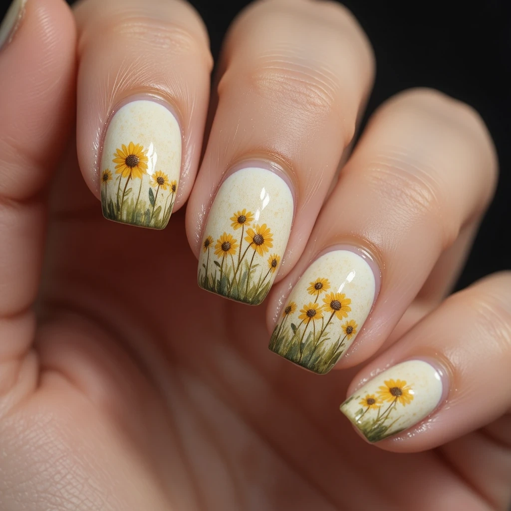 Sunflower Nail Art