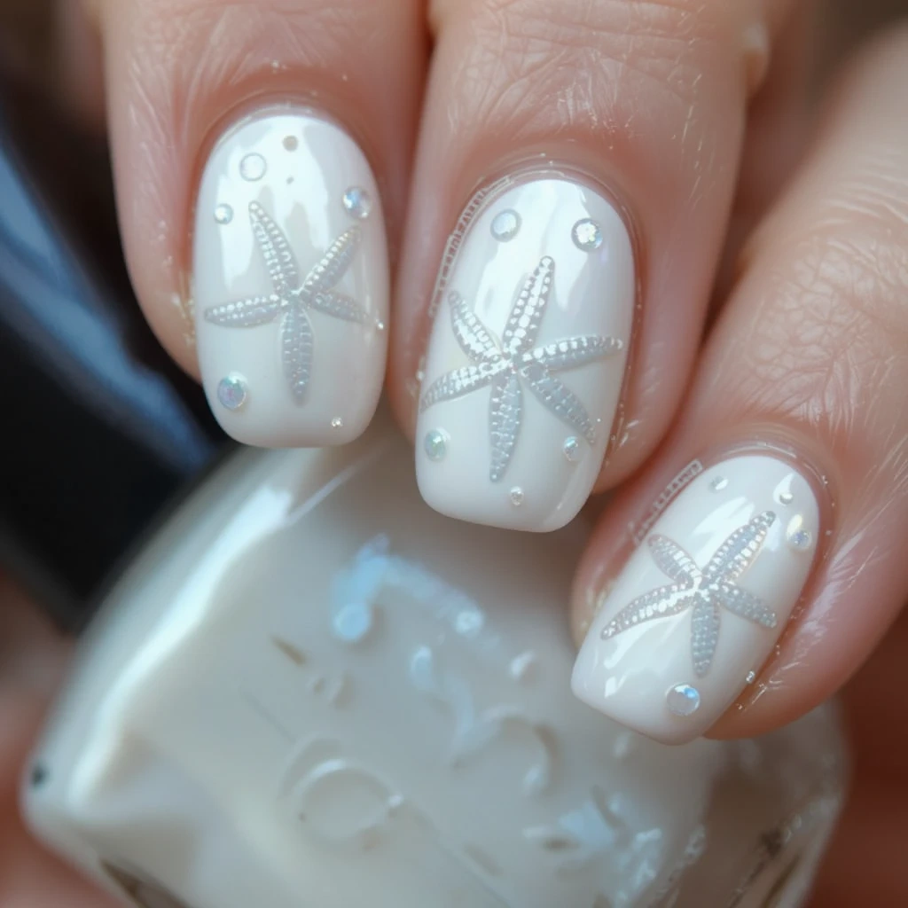 Winter Pearl with Starfish Stamp