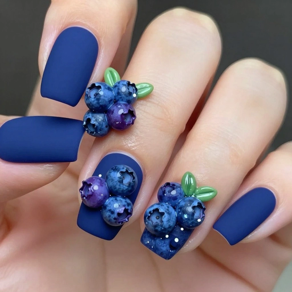 3D Blueberry Cluster Nails