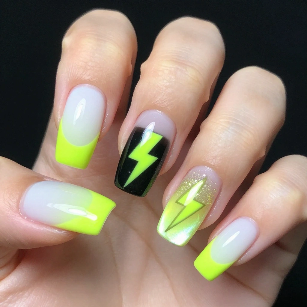 ATEEZ Concert Light Stick Nail Design