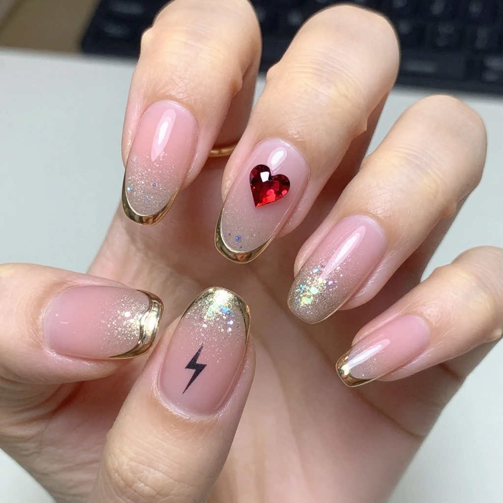 ATEEZ Soft Glam Fan Edit Nail Design