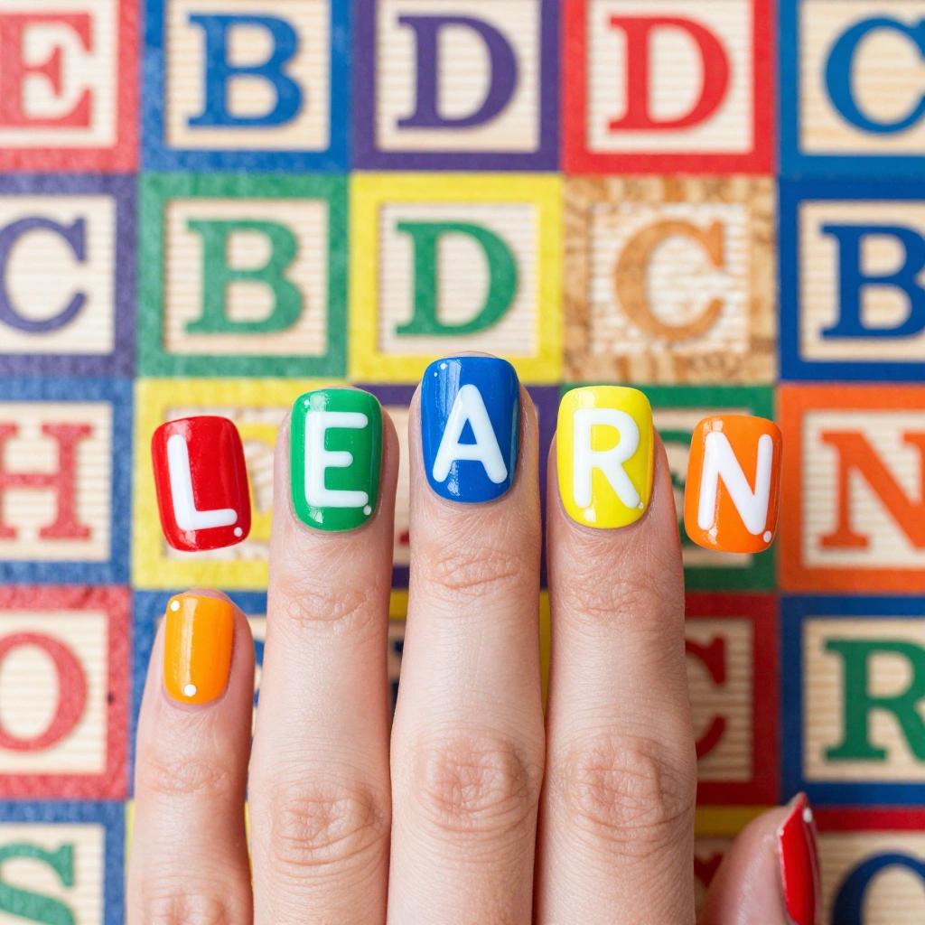 Alphabet Block Nails