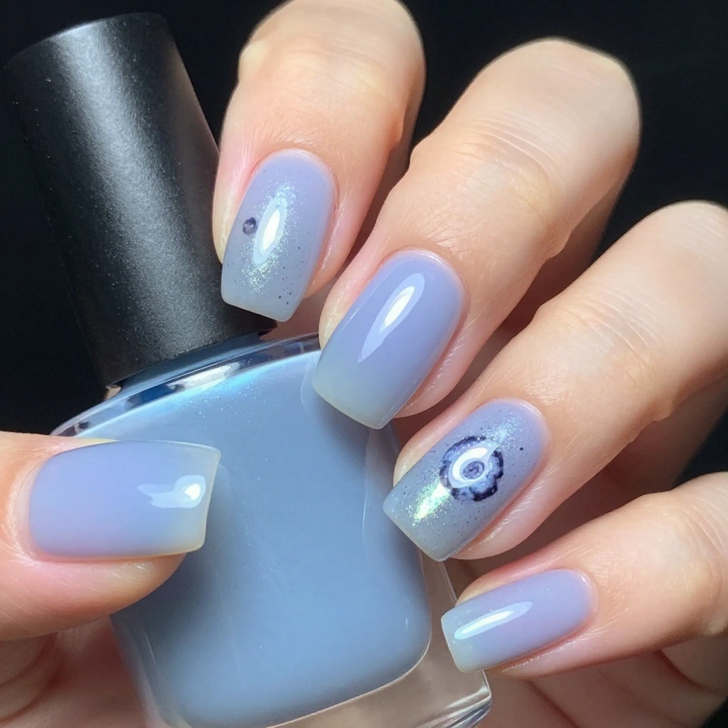 Blueberry Milk Glazed Nails