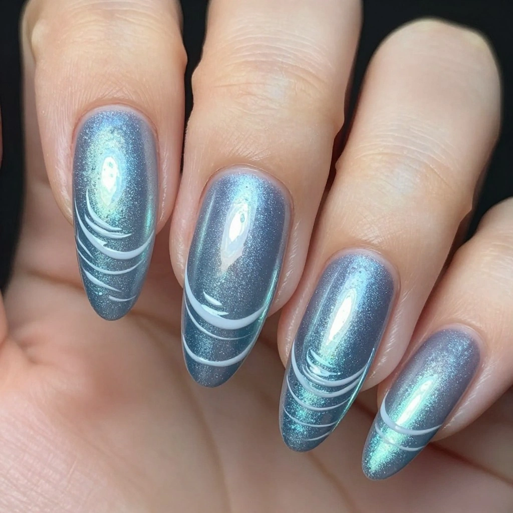 Chrome Lake Ripple Nails